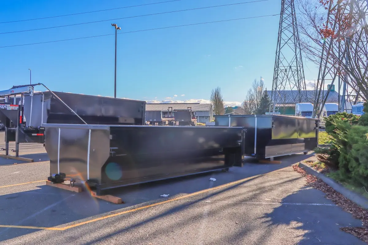 Roll-off dumpster ready for waste disposal at job site for 30 Yard Dumpster Rental in San Elizario